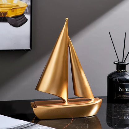 Golden Sailing Sculpture