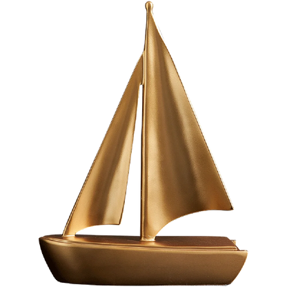 Golden Sailing Sculpture