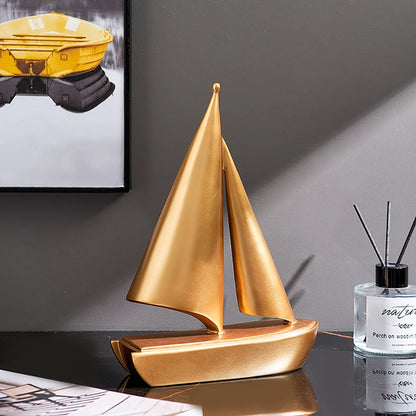 Golden Sailing Sculpture