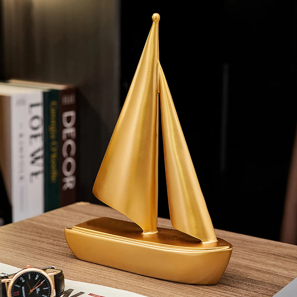 Golden Sailing Sculpture